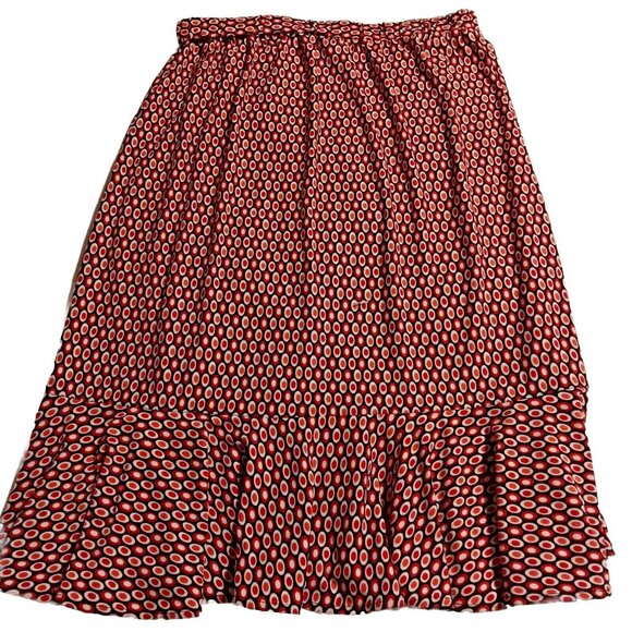 DFA New York Skirt Womens Medium Red Black wit Bottom Ruffle Polyester & Spandex - Picture 1 of 6